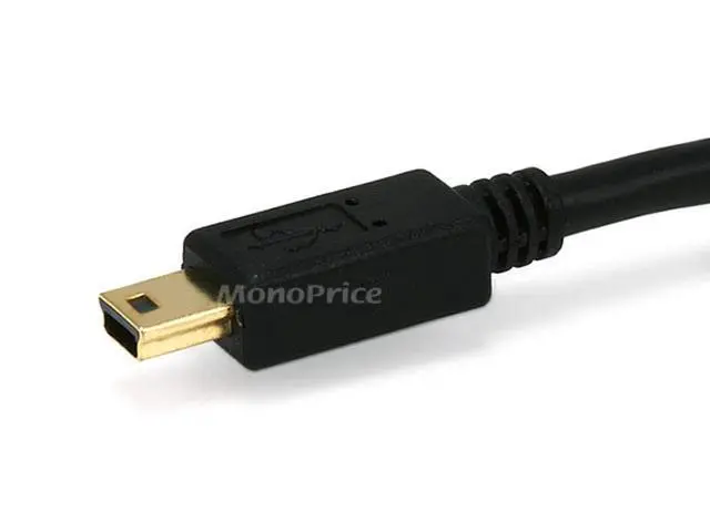 Alt view image 3 of 4 - 3-Feet USB 2.0 A Male to Mini-B 5pin Male 28/24AWG Cable with Ferrite Core (Gold Plated) (105447),Black
