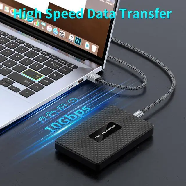 Alt view image 3 of 7 - USB A to USB C Cable High Speed 10Gbps Data Transfer USB Type C Cable Fast Charging QC 3.0 AFC Braided USB to USB C Charger Cable for iPhone 15 Series Samsung and More Smartphone 3.3FT, Grey