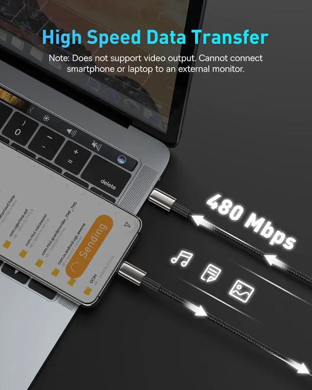 Alt view image 5 of 7 - USB C Cable, 100W PD 5A QC 4.0 Fast Charging USB C to USB C Cable, Zinc Alloy Nylon Braided USB Type C Charger Cable for iPhone 16 15 Pro Plus Pro Max, MacBook, iPad Pro, Samsung S23/S22 (10ft)
