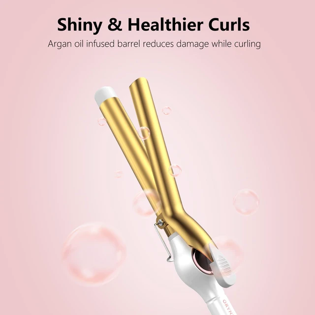 Alt view image 5 of 6 - 1 Inch Long Barrel Digital Ceramic Curling Wand with Auto Shut Off and Dual Voltage for All Hair Types - Fast Even Heat Up