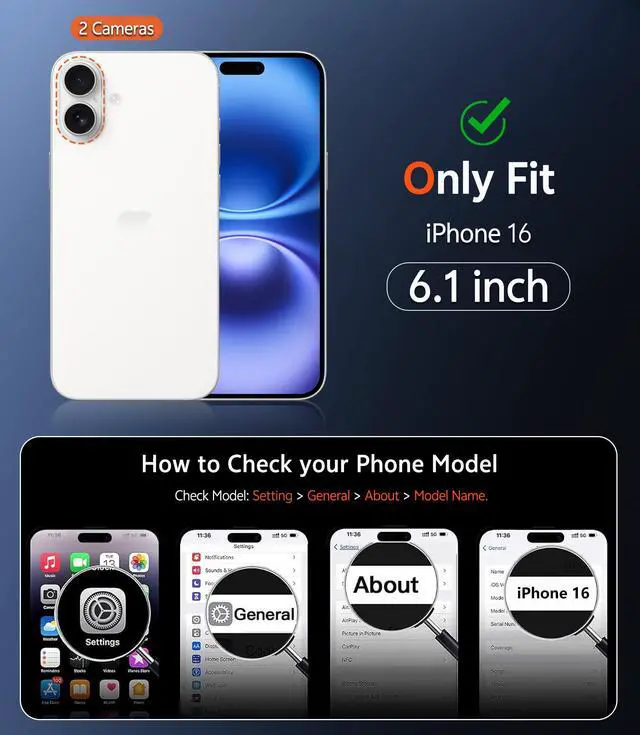 Alt view image 2 of 7 - for iPhone 16 Case Clear: Magnetic Phone Cases with Screen Protector Drop Proof Compatible with Magsafe Slim Anti Yellowing Rugged Shockproof Protective Transparent Cell Cover (A-Clear)