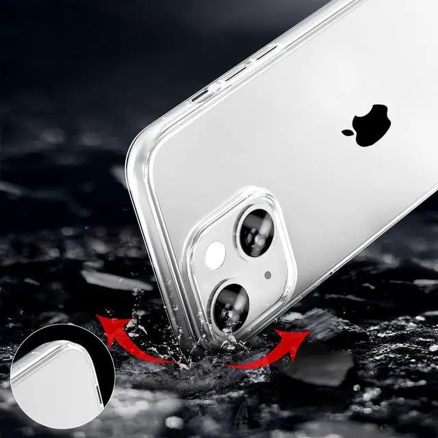Alt view image 3 of 5 - Phone Case Compatible with iPhone 13 & iPhone 14, Clear Case Shockproof Protective Bumper Slim Cover for 6.1 Inch