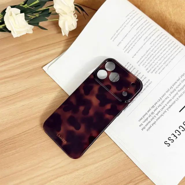 Alt view image 3 of 7 - Cute Phone Case for iPhone 17 Pro Case Tortoise Shell Pattern Leopard Full Camera Protective Slim Shockproof Cool Trendy Aesthetic-Brown Amber