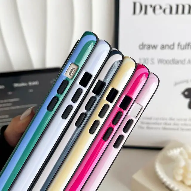 Alt view image 6 of 7 - Compatible with iPhone 15 Case, Cute Fashion Aesthetic Striped Pattern Cover for Women, Shockproof Soft TPU and Hard PC Protective Phone Case for iPhone 15 6.1"- Pink