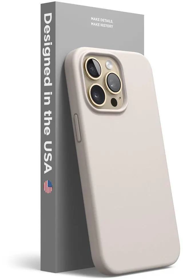 Main image of Compatible with iPhone 13 Pro Case, Liquid Silicone Case, Full Body Screen Camera Protective Cover, Shockproof, Slim, Anti-Scratch Soft Microfiber Lining, 6.1 inch (Stone)