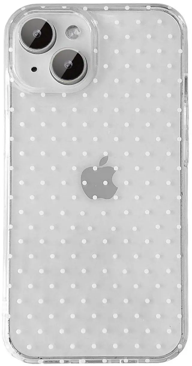 Main image of Cute Phone Case for iPhone 15 Case Polka Dot Fashion Aesthetic Design for Women Girls, Slim TPU Shockproof Protective Phone Cover for iPhone 15 - Clear