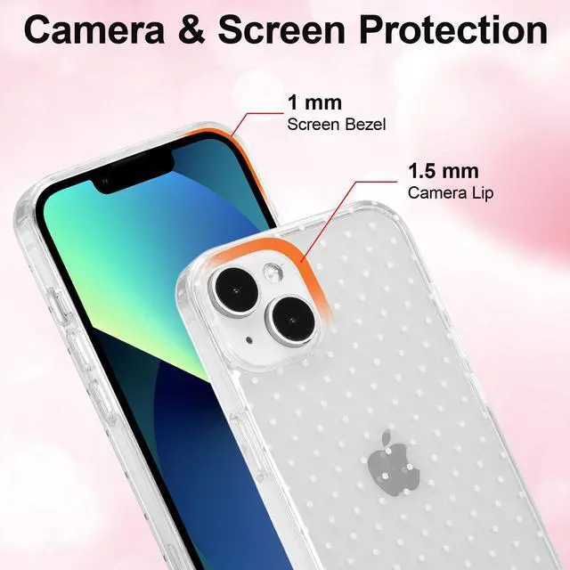 Alt view image 2 of 4 - Cute Phone Case for iPhone 15 Case Polka Dot Fashion Aesthetic Design for Women Girls, Slim TPU Shockproof Protective Phone Cover for iPhone 15 - Clear