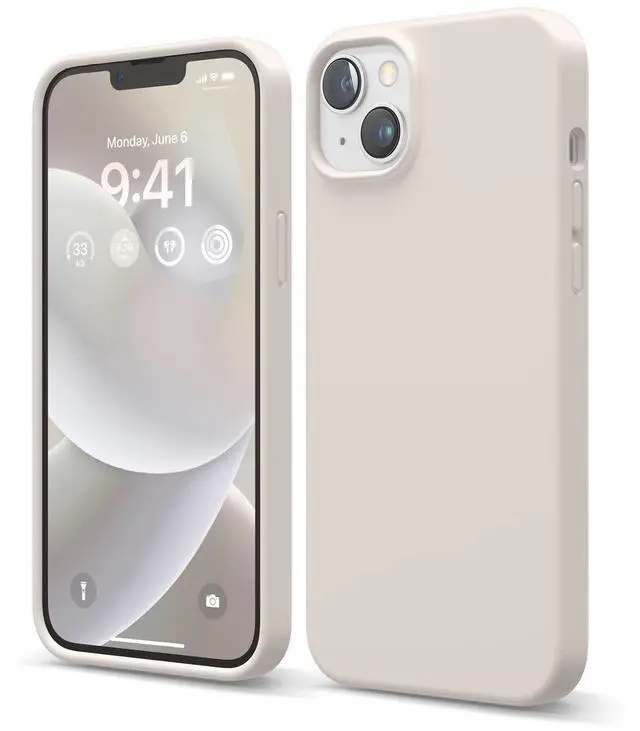 Main image of Compatible with iPhone 14 Plus Case, Liquid Silicone Case, Full Body Protective Cover, Shockproof, Slim Design, Anti-Scratch Soft Microfiber Lining, 6.7 inch (Stone)