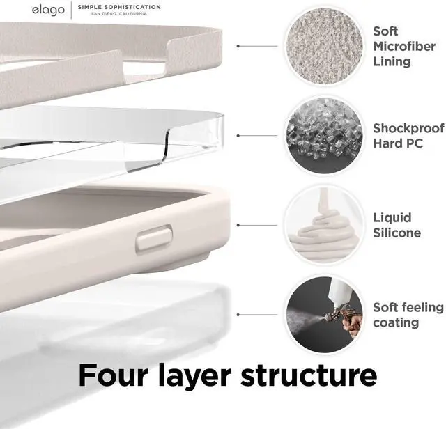 Alt view image 5 of 7 - Compatible with iPhone 14 Plus Case, Liquid Silicone Case, Full Body Protective Cover, Shockproof, Slim Design, Anti-Scratch Soft Microfiber Lining, 6.7 inch (Stone)