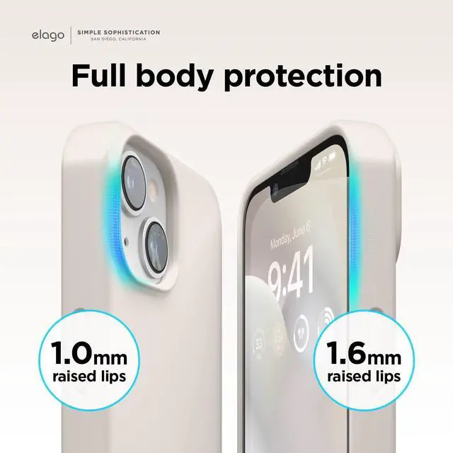 Alt view image 6 of 7 - Compatible with iPhone 14 Plus Case, Liquid Silicone Case, Full Body Protective Cover, Shockproof, Slim Design, Anti-Scratch Soft Microfiber Lining, 6.7 inch (Stone)