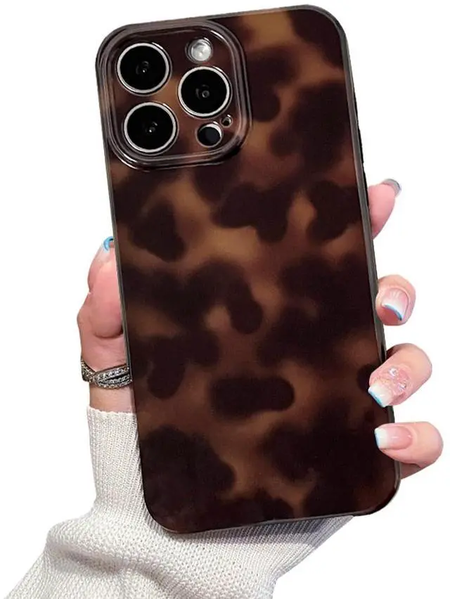 Main image of Cute Phone Case for iPhone 16 Pro Max Case Amber Leopard Full Camera Protective Slim Shockproof Aesthetic-Brown Amber