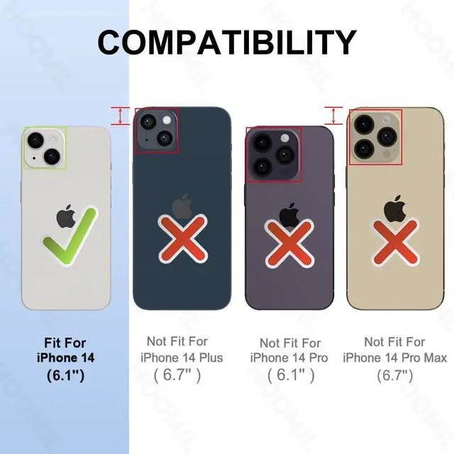 Alt view image 2 of 7 - Case for iPhone 14 6.1-Inch, Non-Yellowing, Drop Protection, Anti-Scratch Transparent Hard Back Phone Cover - Crystal Clear