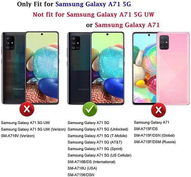 Alt view image 2 of 6 - Samsung A71 5G Case, A71 5G Phone Case with Screen Protector, Military Grade Protective Cases with Ring for Samsung Galaxy A71 5G (Red)