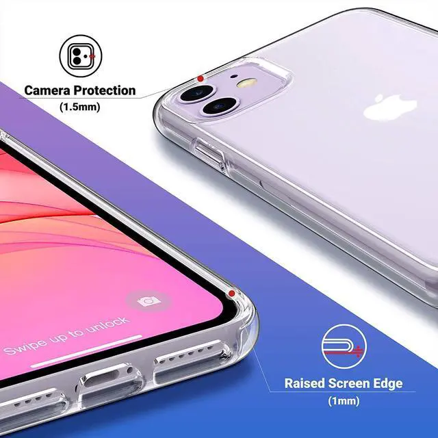 Alt view image 3 of 7 - Clear Case Compatible with iPhone 11 6.1-Inch 2019, Transparent Thin Slim Protective Phone Cover