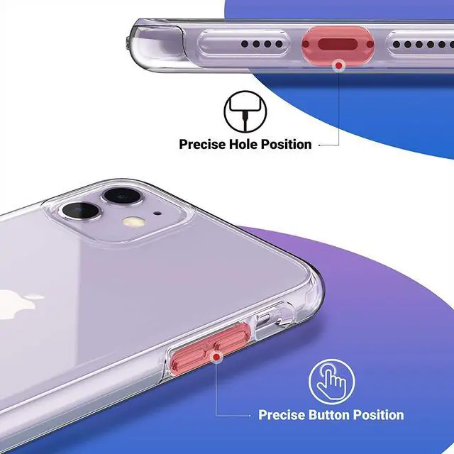 Alt view image 6 of 7 - Clear Case Compatible with iPhone 11 6.1-Inch 2019, Transparent Thin Slim Protective Phone Cover