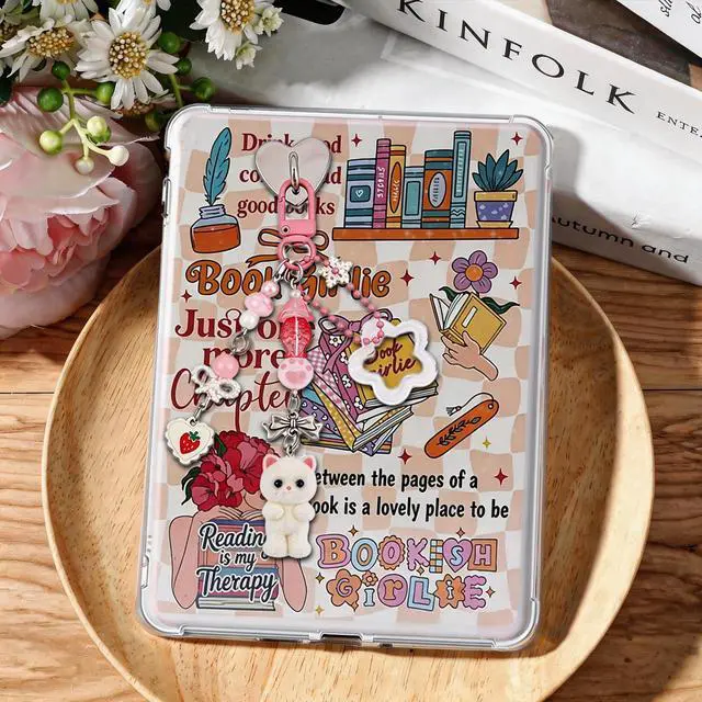 Alt view image 4 of 7 - 5PCS Y2k Cute Cat Charms for Kindle - Fuzzy Kitty Chains with Type C Dust Plug, Stylish Charm for Readers Book Lovers, Compatible for E-Reader Phones Paper White