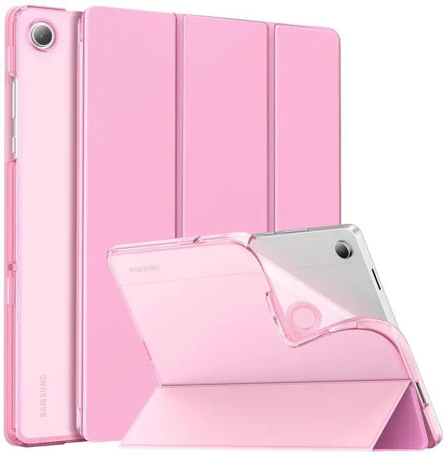Main image of Case for Samsung Galaxy Tab A11+ Plus 11 inch 2025/ A9+ Plus 2023 with Soft TPU Translucent Back Protective Cover, Samsung A11+/ A9+ Tablet Case, Auto Wake/Sleep, Flowers Pink