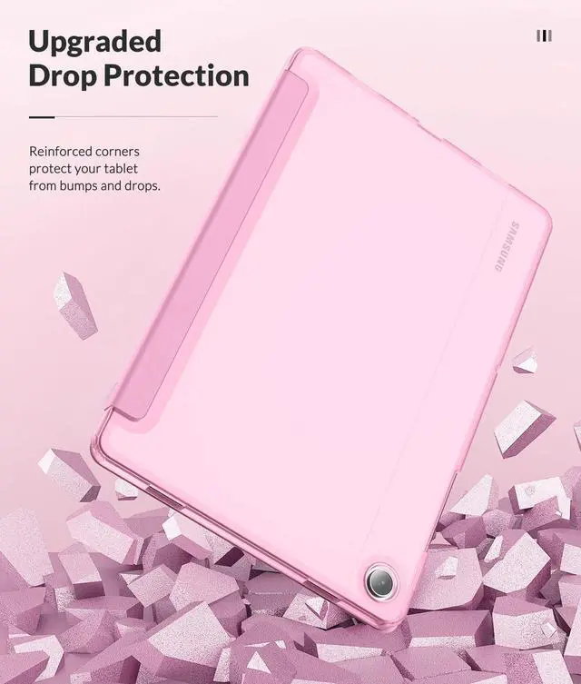 Alt view image 7 of 7 - Case for Samsung Galaxy Tab A11+ Plus 11 inch 2025/ A9+ Plus 2023 with Soft TPU Translucent Back Protective Cover, Samsung A11+/ A9+ Tablet Case, Auto Wake/Sleep, Flowers Pink