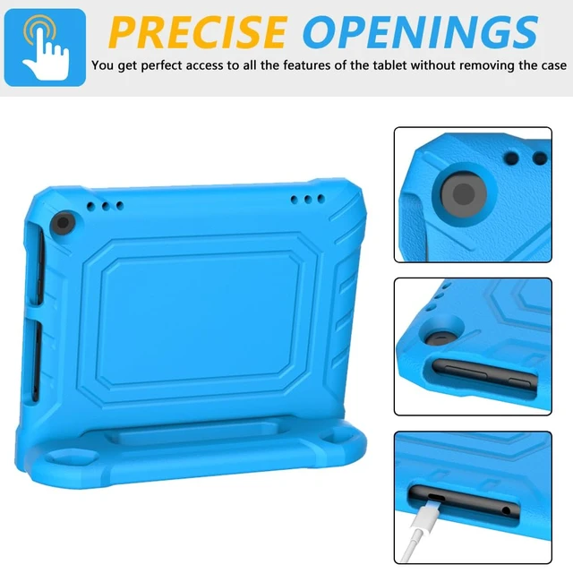 Alt view image 5 of 7 - Fire HD 8/8 Plus Tablet Case for Kids 12th/10th Gen, 2024/2022/2020 Blue | Lightweight Shockproof Cover with Handle Stand for Fire HD 8/Plus/Kids/Pro Tablet