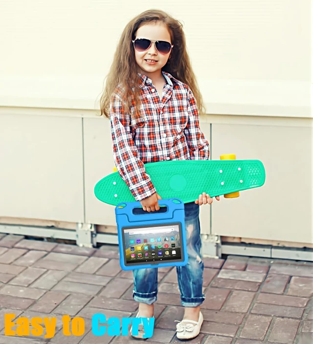 Alt view image 7 of 7 - Fire HD 8/8 Plus Tablet Case for Kids 12th/10th Gen, 2024/2022/2020 Blue | Lightweight Shockproof Cover with Handle Stand for Fire HD 8/Plus/Kids/Pro Tablet