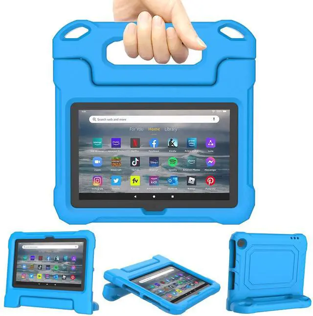 Main image of Amazon Fire 7 Tablet Case for Kids(12th Generation, 2022 Release), Lightweight Shockproof Kids Friendly Fire 7 Kids Tablet Cover with Handle Stand Incompatible iPad Samsung Lenove, Blue