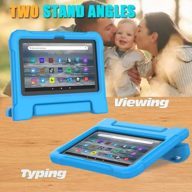 Alt view image 4 of 7 - Amazon Fire 7 Tablet Case for Kids(12th Generation, 2022 Release), Lightweight Shockproof Kids Friendly Fire 7 Kids Tablet Cover with Handle Stand Incompatible iPad Samsung Lenove, Blue