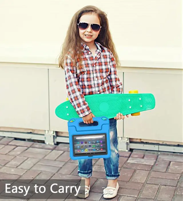 Alt view image 7 of 7 - Amazon Fire 7 Tablet Case for Kids(12th Generation, 2022 Release), Lightweight Shockproof Kids Friendly Fire 7 Kids Tablet Cover with Handle Stand Incompatible iPad Samsung Lenove, Blue