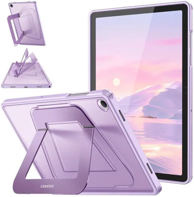 Main image of Shockproof Case for Samsung Galaxy Tab A11+ Plus 11 Inch 2025/ A9+ Plus 2023, Slim Frosted Hard Cover with Multi-Angle Kickstand, Purple