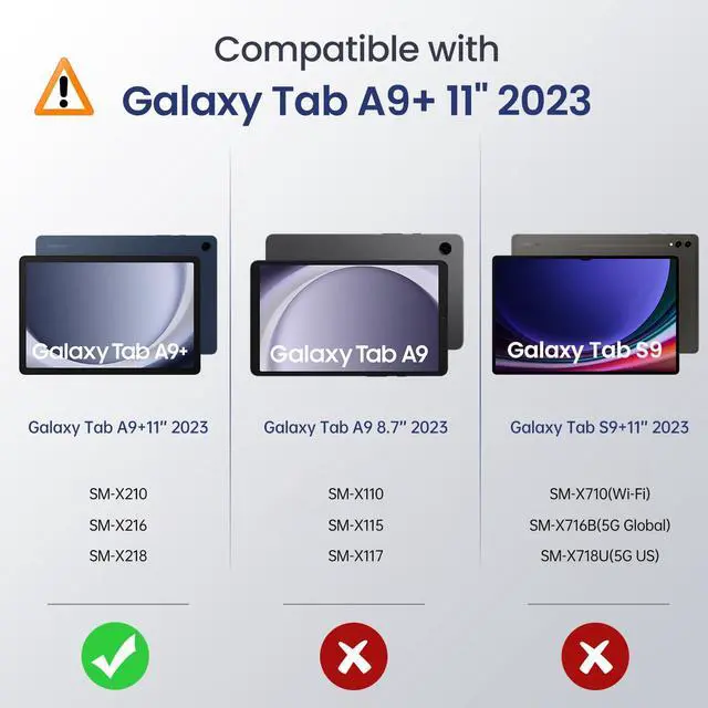 Alt view image 2 of 7 - for Galaxy Tab A9 Plus/A9+ Case 11 inch 2023, Slim Stand Hard PC Translucent Back Shell Smart Cover for Galaxy Tab A9 Plus Tablet SM-X210/X216/X218, Auto Wake/Sleep, Navy Blue