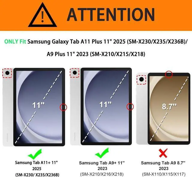 Alt view image 2 of 7 - Case for Samsung Galaxy Tab A11 Plus/A11+/A9 Plus/A9+ 5G 11 Inch 2025/2023, Auto Wake/Sleep Pencil Holder Flip Wallet Leather Shockproof Cover, Diamond Butterfly
