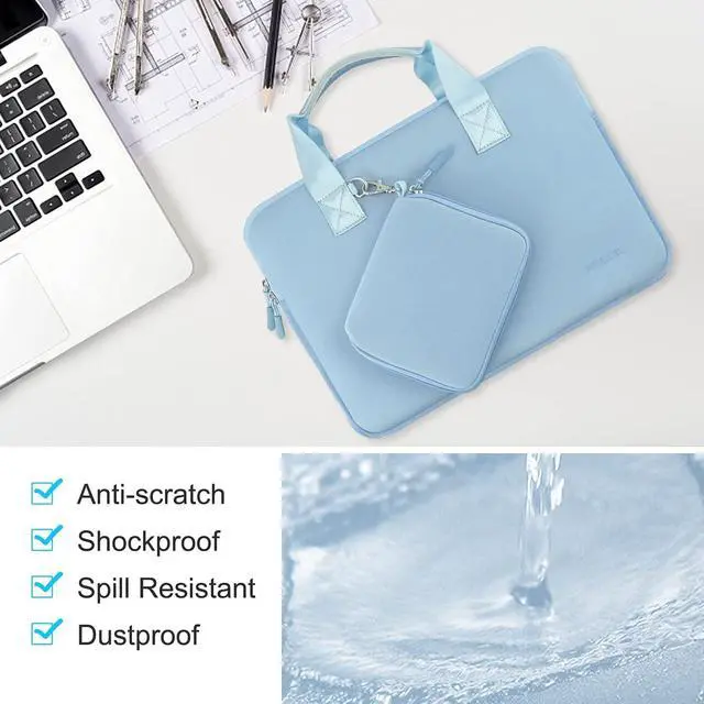 Alt view image 5 of 7 - Laptop Sleeve 14 inch Case with Small Case, Compatible with MacBook Neo 14, MacBook Pro 14 M5/M4/M3/M2/M1, XPS 14 and Most 14 inch Notebooks, Neoprene Computer Handbag,SK01BL01