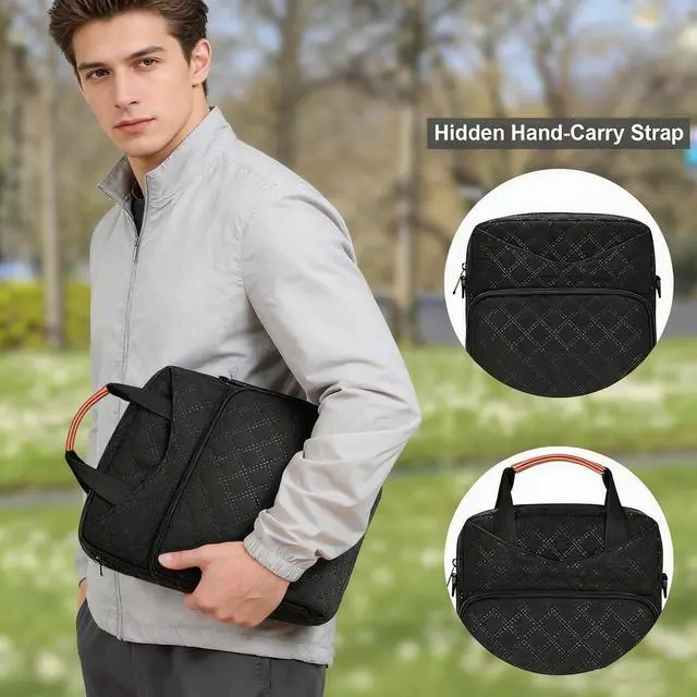 Alt view image 7 of 7 - Tablet Sleeve Bag with Shoulder Strap, Black, 9-11 inch