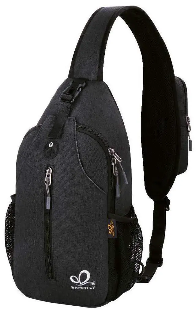 Main image of Crossbody Sling Backpack Sling Bag Travel Hiking Chest Bag Daypack (Black)