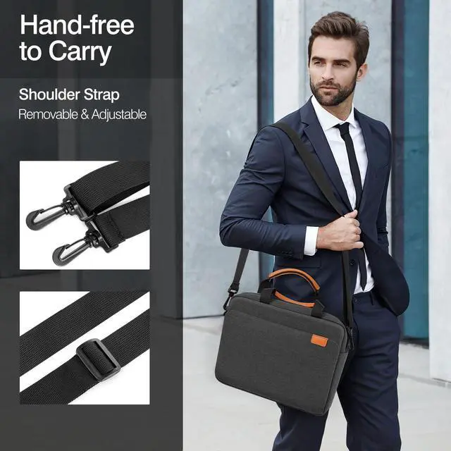 Alt view image 7 of 7 - 9-11 Inch Tablet Sleeve Case, Protective Handle Shoulder Bag Fits New 11inch iPad Air M4 2026/Pro M5/M4, iPad A16 2025, 10th/Air 5/4th 10.9, iPad 9/8/7th 10.2, Tab S8/S9 11, Black & Gray