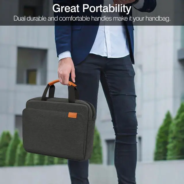 Alt view image 2 of 7 - 9-11 Inch Tablet Sleeve Case, Protective Handle Shoulder Bag Fits New 11inch iPad Air M4 2026/Pro M5/M4, iPad A16 2025, 10th/Air 5/4th 10.9, iPad 9/8/7th 10.2, Tab S8/S9 11, Black & Gray