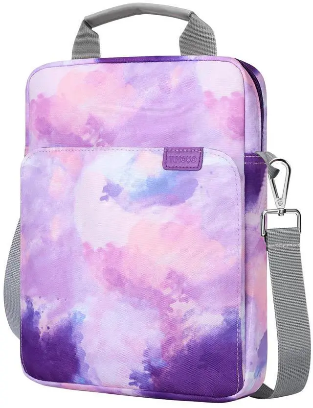 Main image of 9-11 Inch Tablet Sleeve Bag with Shoulder Strap for iPad 11-inch A16 2025, iPad 10th Gen. 10.9"/10.2", Galaxy Tab A9+/A11Plus 11", Watercolor Purple