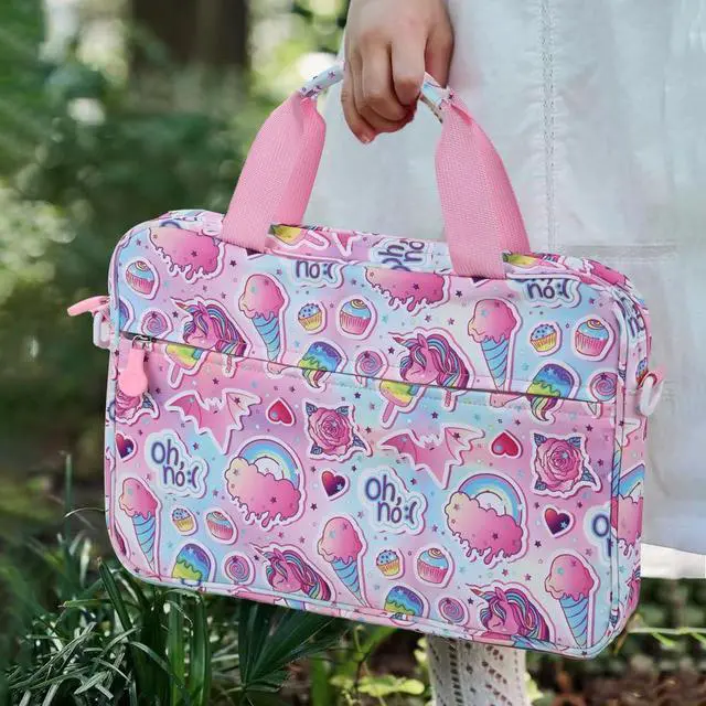 Alt view image 2 of 7 - Kids Tablet Bag for Boy Girls Unicorn Tablet Sleeve Carrying Case with Handle Shoulder Strap 13 inch Tablet Travel Bag briefcase for iPad 11 10.2 iPad 10th 10.9 Air HD 10 HD 8 Kid Pro tablet