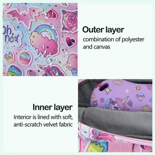 Alt view image 6 of 7 - Kids Tablet Bag for Boy Girls Unicorn Tablet Sleeve Carrying Case with Handle Shoulder Strap 13 inch Tablet Travel Bag briefcase for iPad 11 10.2 iPad 10th 10.9 Air HD 10 HD 8 Kid Pro tablet