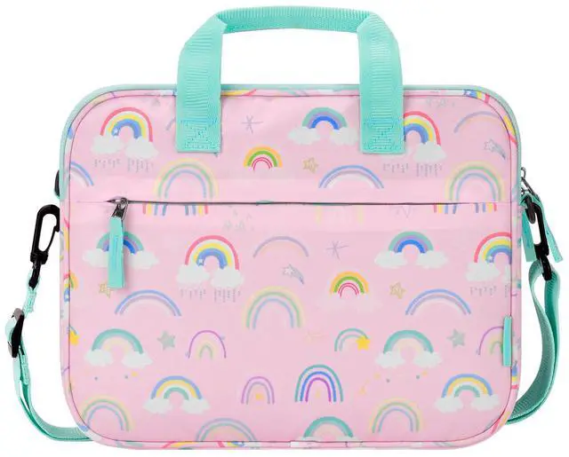 Main image of Kids Tablet Bag Fire HD 8 10 Tablet Carrying Case, Kids Tablet Sleeve for iPad & Kindle Edition & Chromebook 12.5 Inch, Rainbow Pink
