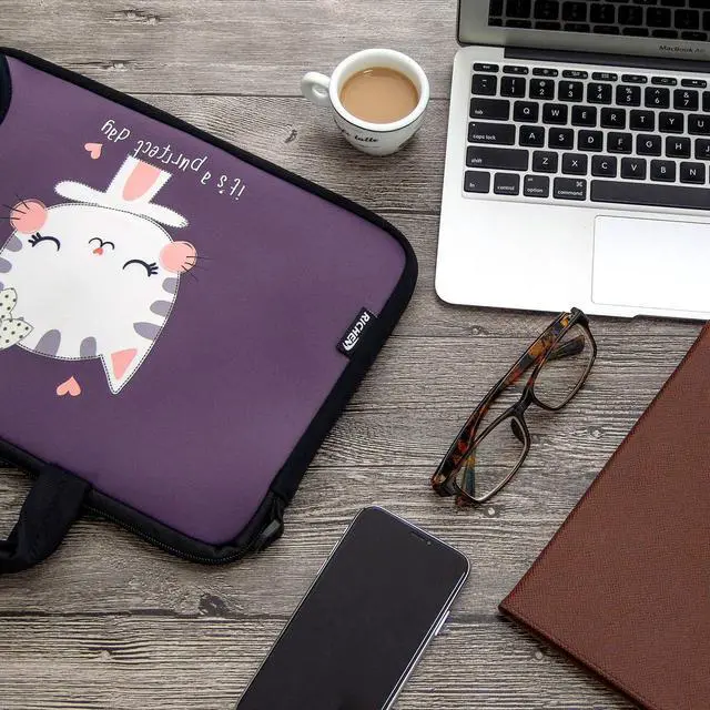 Alt view image 3 of 7 - 10 inch Messenger Bag Carrying Case Sleeve with Handle Accessory Pocket Fits 7 to 10-Inch Laptops/Notebook/ebooks/Kids Tablet/Pad (7-10.2 inch, Cute Cat)