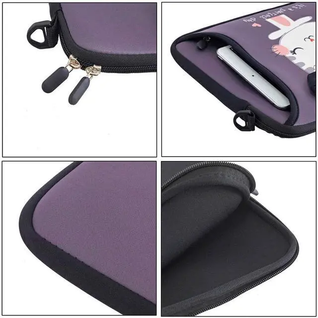 Alt view image 6 of 7 - 10 inch Messenger Bag Carrying Case Sleeve with Handle Accessory Pocket Fits 7 to 10-Inch Laptops/Notebook/ebooks/Kids Tablet/Pad (7-10.2 inch, Cute Cat)