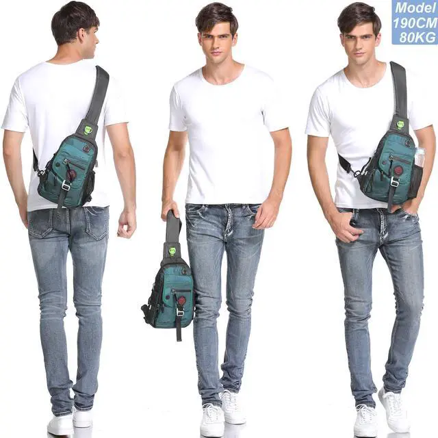 Alt view image 4 of 7 - Sling Bag Chest Shoulder Backpack Crossbody Bags for Tablet Laptop Outdoor Hiking Men Women