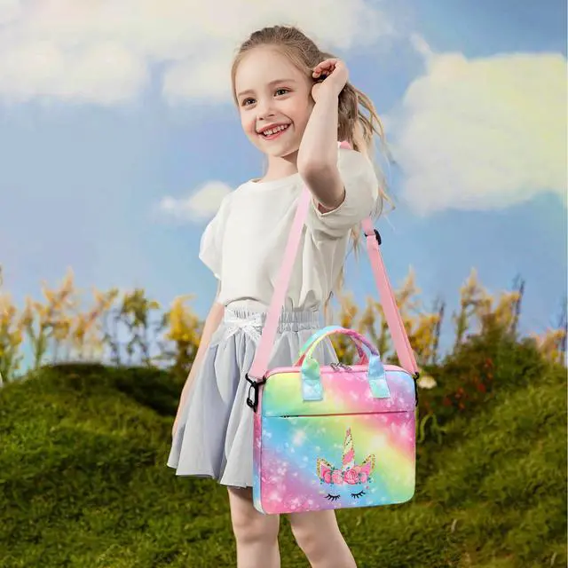 Alt view image 2 of 7 - Kids Tablet Carrying Bag, 10-12.5 Inch Tablet Sleeve Bag with Shoulder Strap, Unicorn