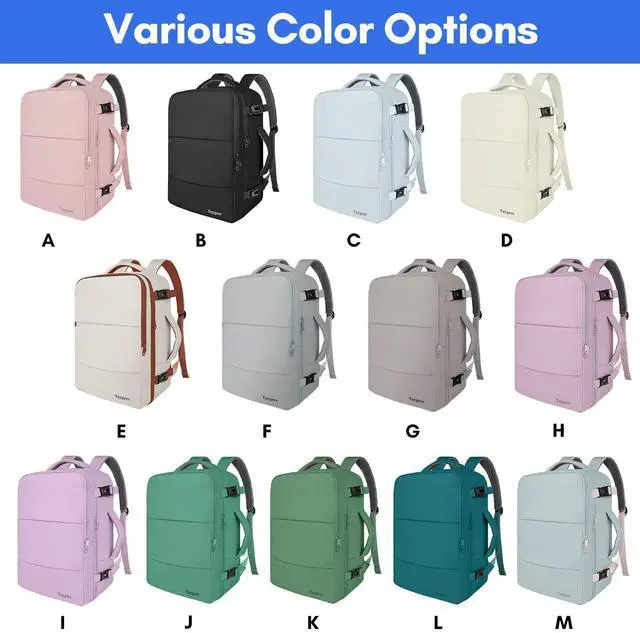 Alt view image 3 of 7 - Travel Laptop Backpack for Men Women, Airplane Approved Travel Backpack Suitcase with Water Bottle Pocket, Lightweight College 35l Luggage Bag 15.6inch Laptop Mochila Gifts for Business,Black
