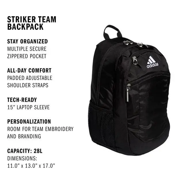 Alt view image 3 of 7 - Striker Team Sports Backpack for soccer and more, workout bag for men and women