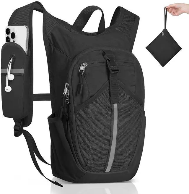 Main image of Small Hiking Backpack 15L- Lightweight Packable Foldable Backpack for Travel Camping Outdoor Commute, Compact Rucksack for Women Men(Black)
