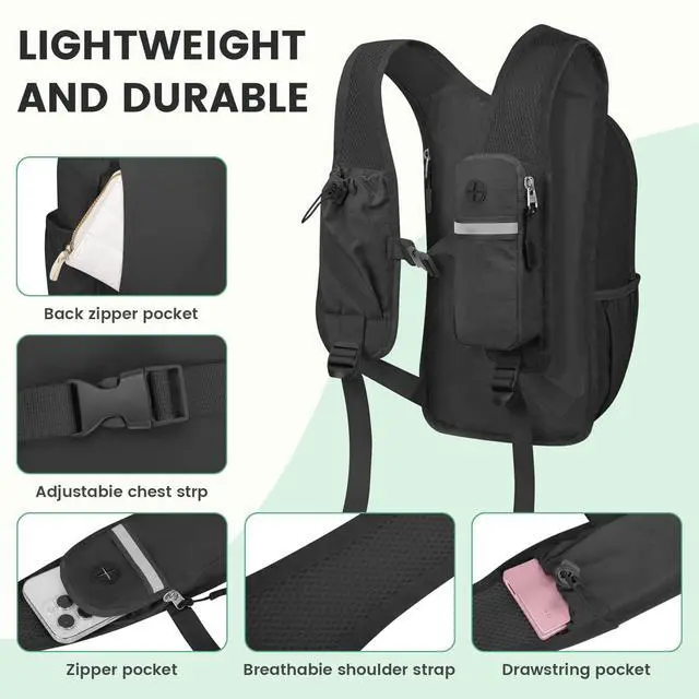 Alt view image 3 of 7 - Small Hiking Backpack 15L- Lightweight Packable Foldable Backpack for Travel Camping Outdoor Commute, Compact Rucksack for Women Men(Black)