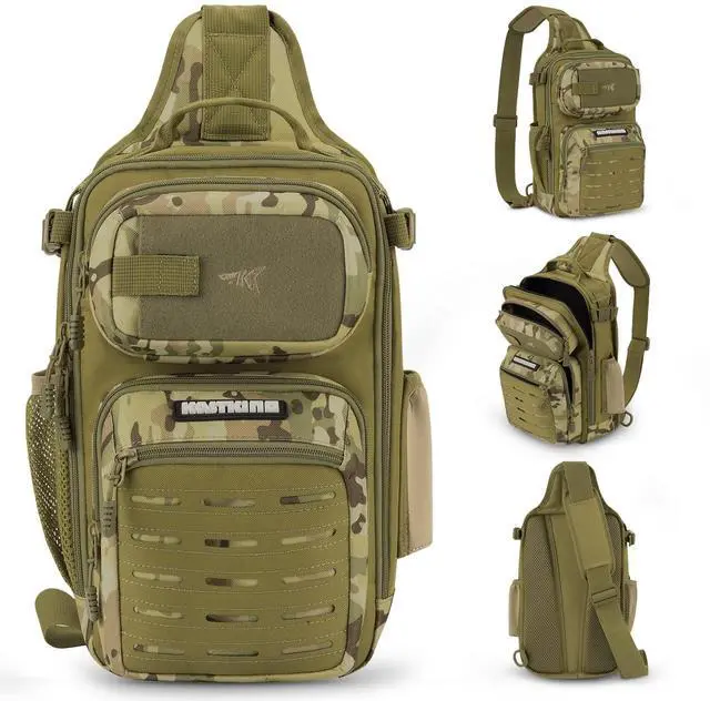 Alt view image 2 of 7 - BlowBak Tactical Sling Tackle Bag-Lightweight Fishing Backpack Storge Fishing Gear and Equipment,Gift for Men