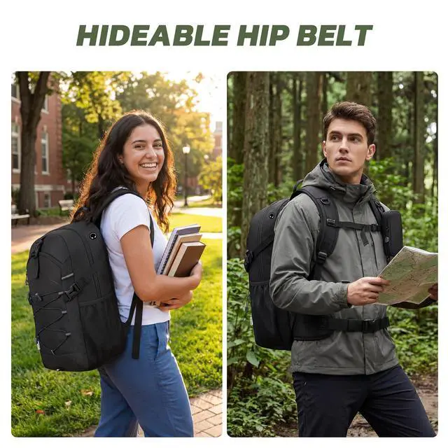 Alt view image 3 of 6 - Hiking Travel Backpack for Men Women 25L - Small Lightweight Waterproof Outdoor Camping Backpack/Day Pack, Hiking Daypack with Hydration System for Hiking, Travel, Sports, Running, Biking