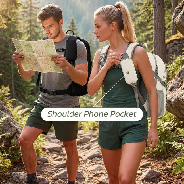 Alt view image 4 of 6 - Hiking Travel Backpack for Men Women 25L - Small Lightweight Waterproof Outdoor Camping Backpack/Day Pack, Hiking Daypack with Hydration System for Hiking, Travel, Sports, Running, Biking